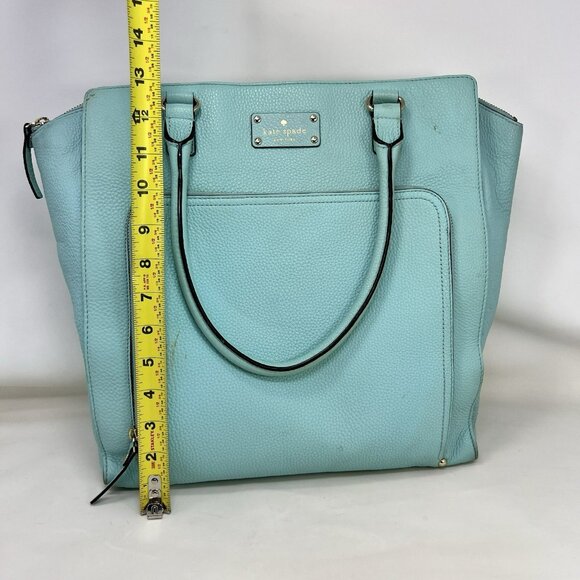 Kate Spade Baxter Street Fernrose Leather Purse Street Tote Bag Teal - Picture 5 of 10